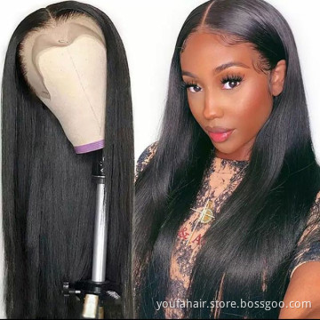 Factory Price Swiss 13x4 HD Lace Frontal Wig Pre Plucked Brazilian Straight Wig with Black Women 100% Human Hair Lace Front Wig